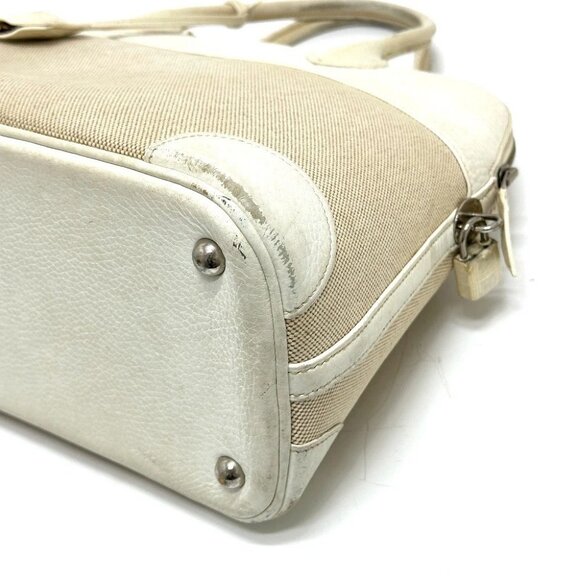 HERMES Bolide35 Bag Hand Bag Toile H / Leather White - Picture 5 of 16